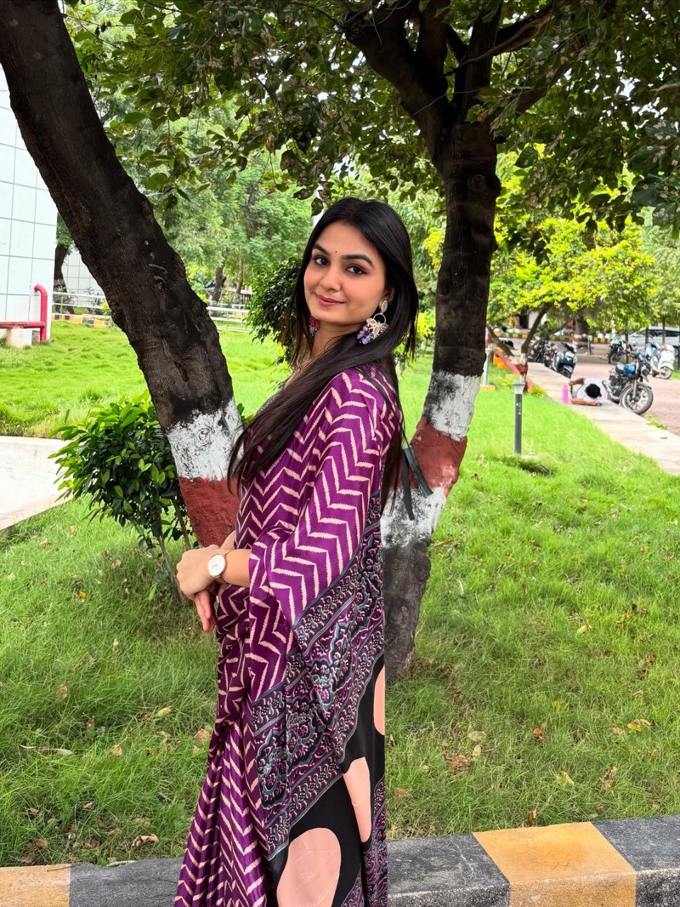 Elegant Ready To Wear Crepe Silk Printed Saree