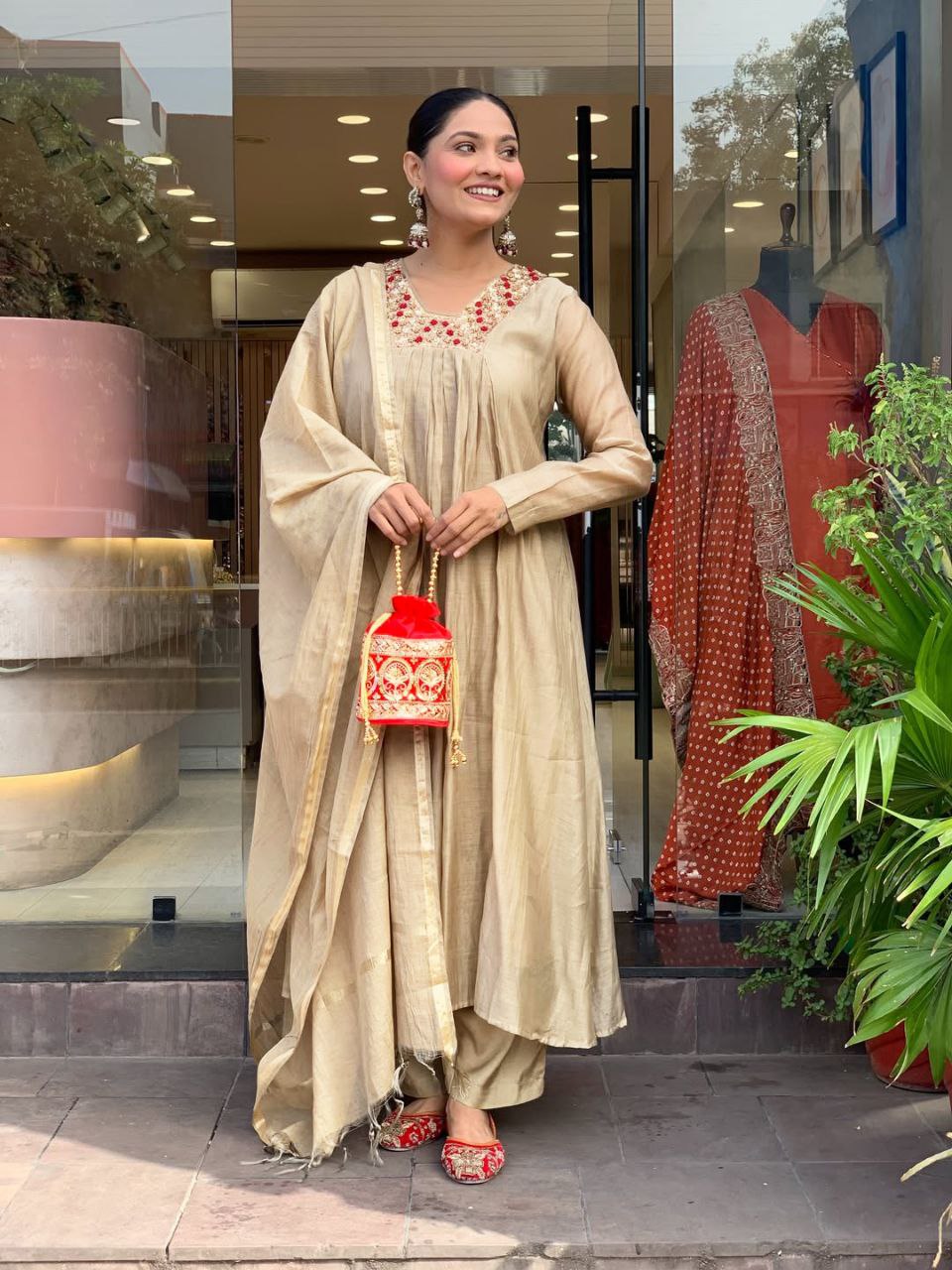 Pure Viscose Chanderi Silk Kurta Set  Elegant Ethnic Wear
