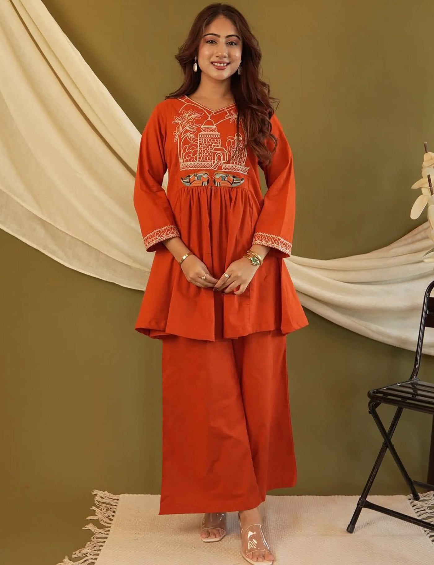 Women’s Crepe Ethnic Co-Ord Set