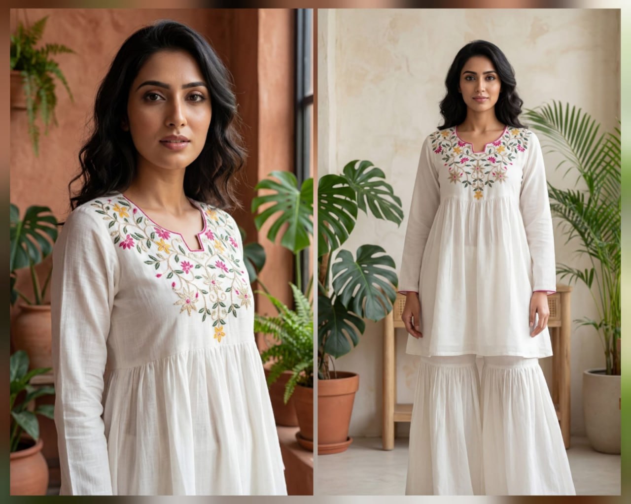 Vichitra Silk Embroidered 2-Piece Suit Set