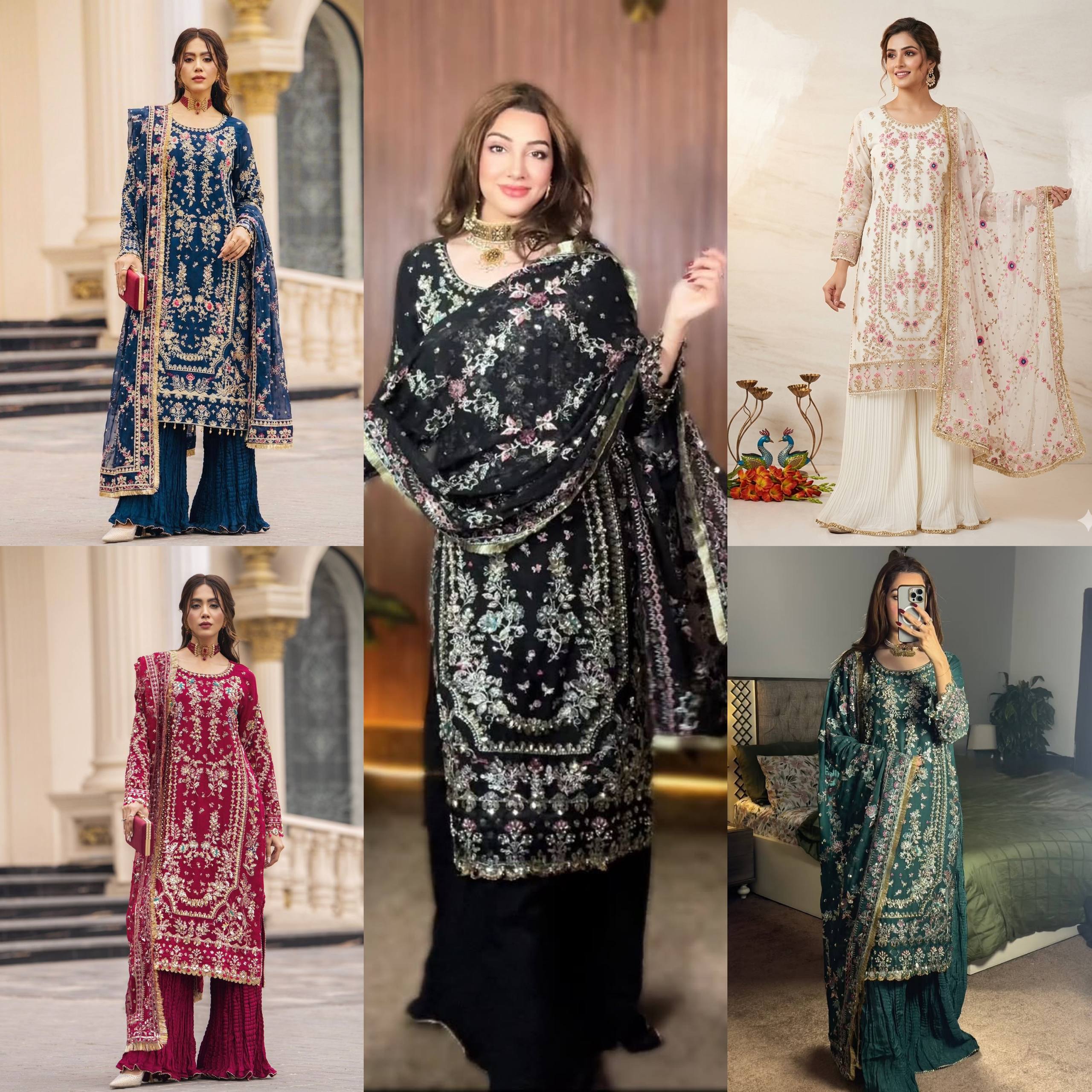 New Designer Party Wear Kurti Pant Set with Fancy Dupatta