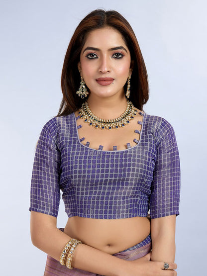 Lavender Floral Printed Saree