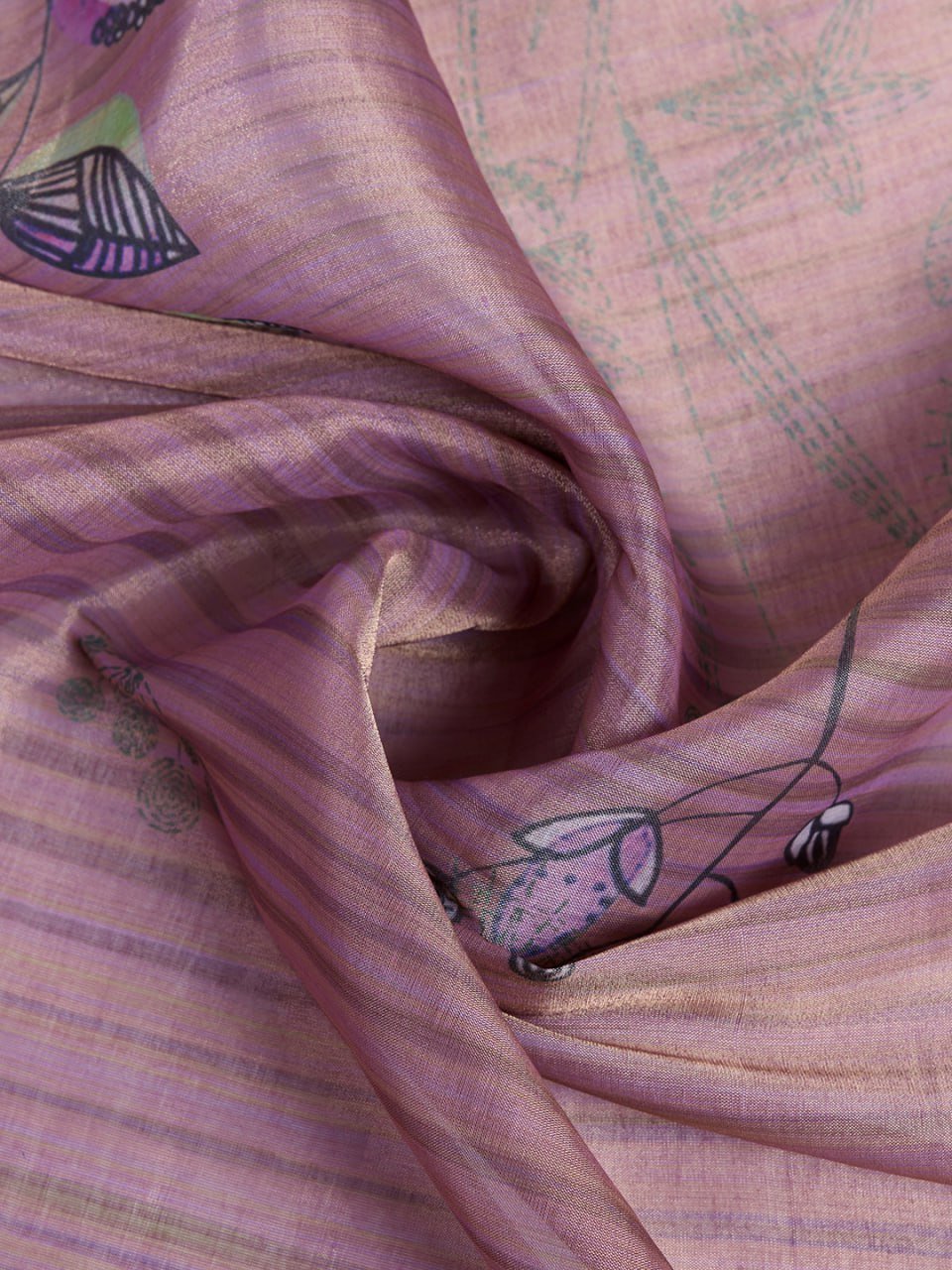Lavender Floral Printed Saree
