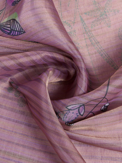 Lavender Floral Printed Saree