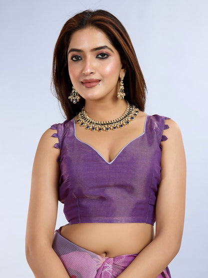 Lavender Multicolor Floral Printed Saree