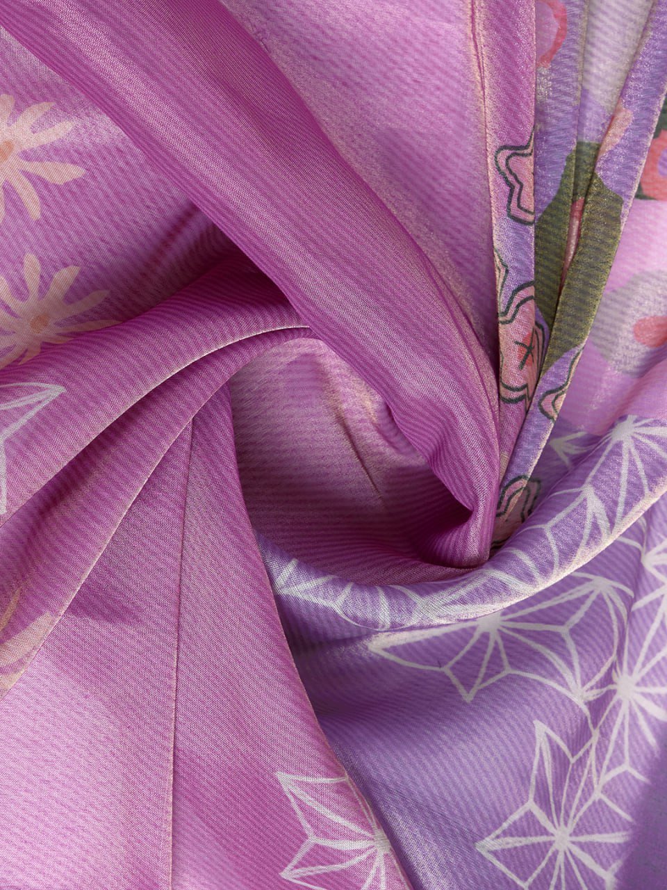 Lavender Multicolor Floral Printed Saree
