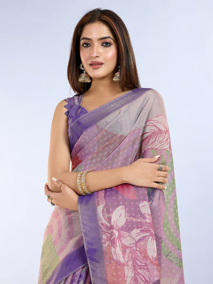 Pastel Floral Erode Anmol Silk Saree