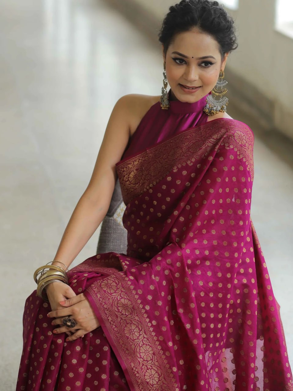 Lotusvastra Banarasi Soft Silk Saree with Rich Zari & Jacquard Work
