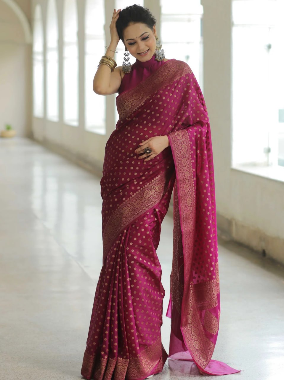 Lotusvastra Banarasi Soft Silk Saree with Rich Zari & Jacquard Work