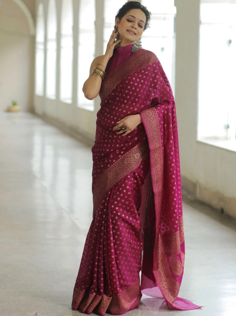 Lotusvastra Banarasi Soft Silk Saree with Rich Zari & Jacquard Work