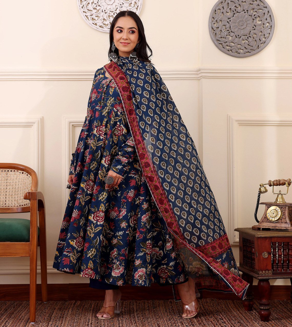 Morpich Charm Rayon Printed Kurti Pant Dupatta Set