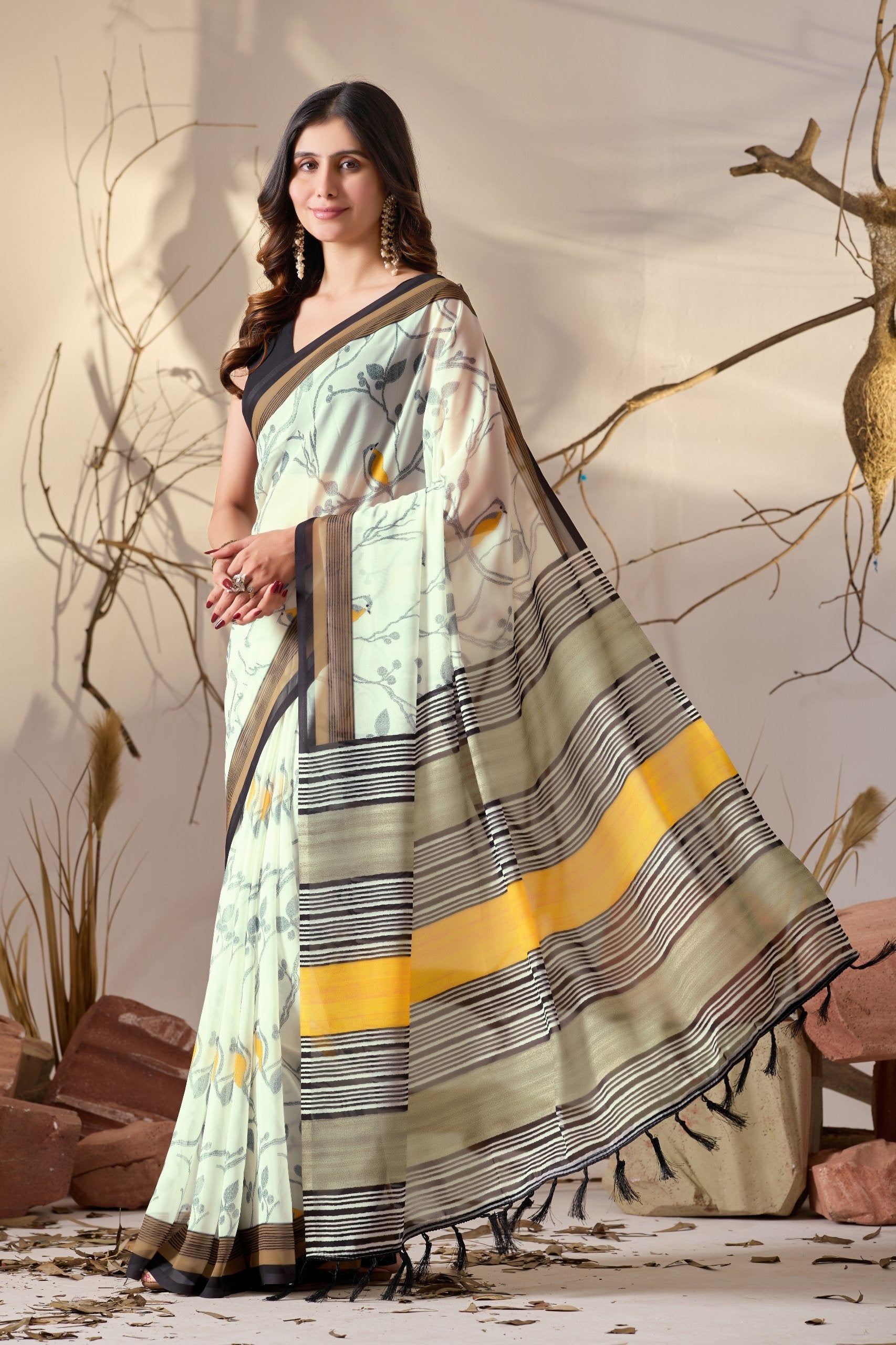 “Nature Muse Soft Georgette Digital Print Saree”