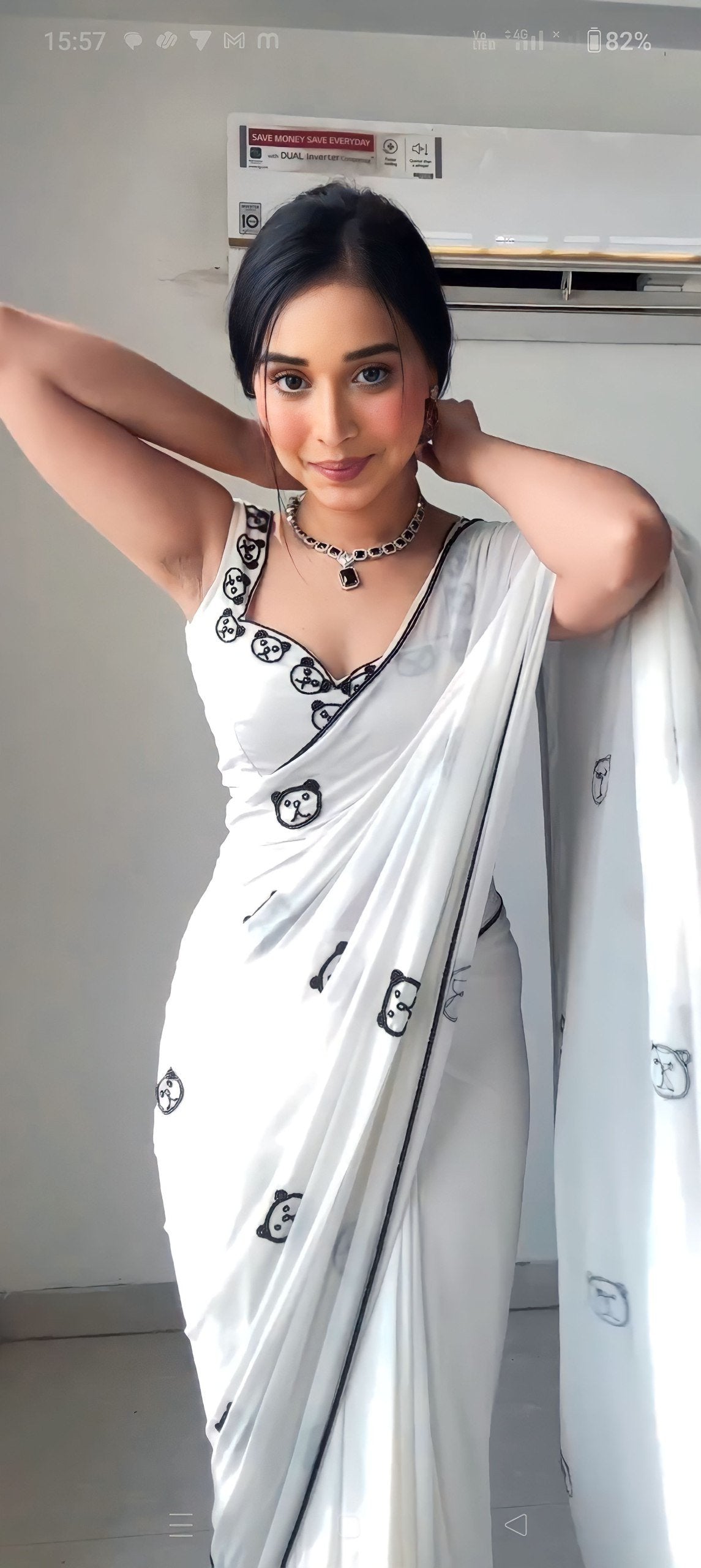 Wine Royale Georgette Embroidered Saree