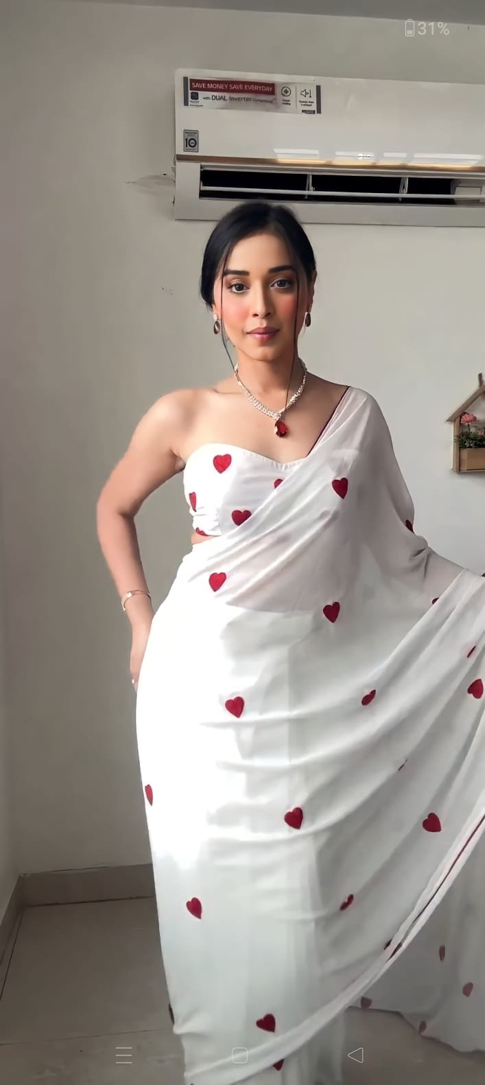 White Serenity Georgette Embroidered Saree