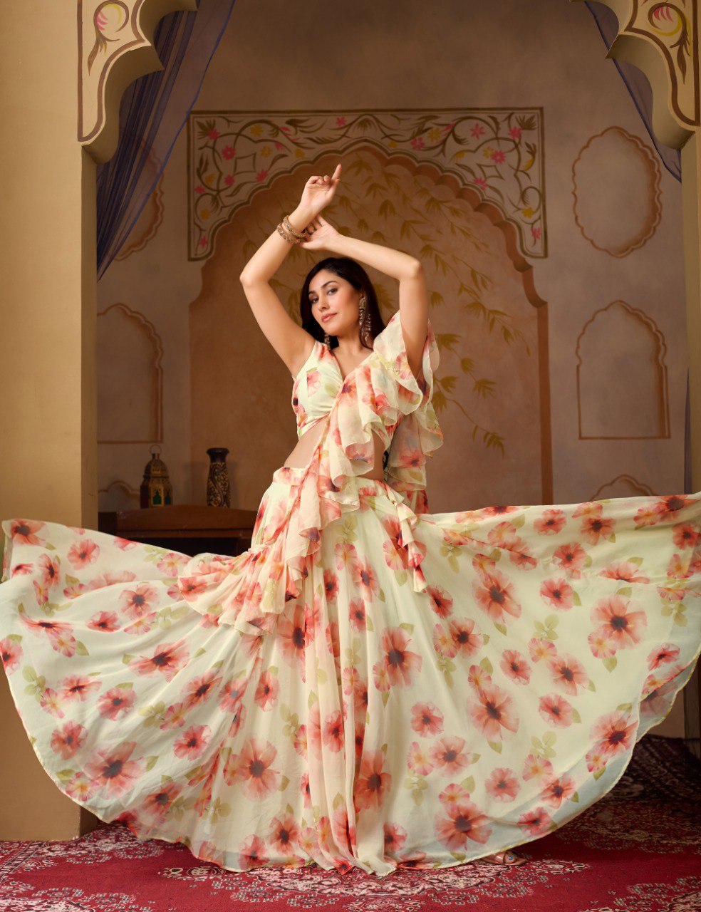 Spin with confidence in this floral fantasy – fashion that blooms endlessly