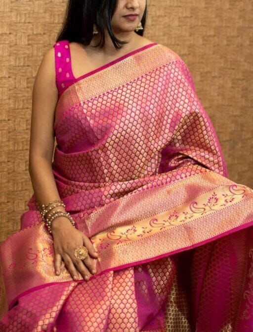 Banarasi Soft Silk Zari Woven Jacquard Saree