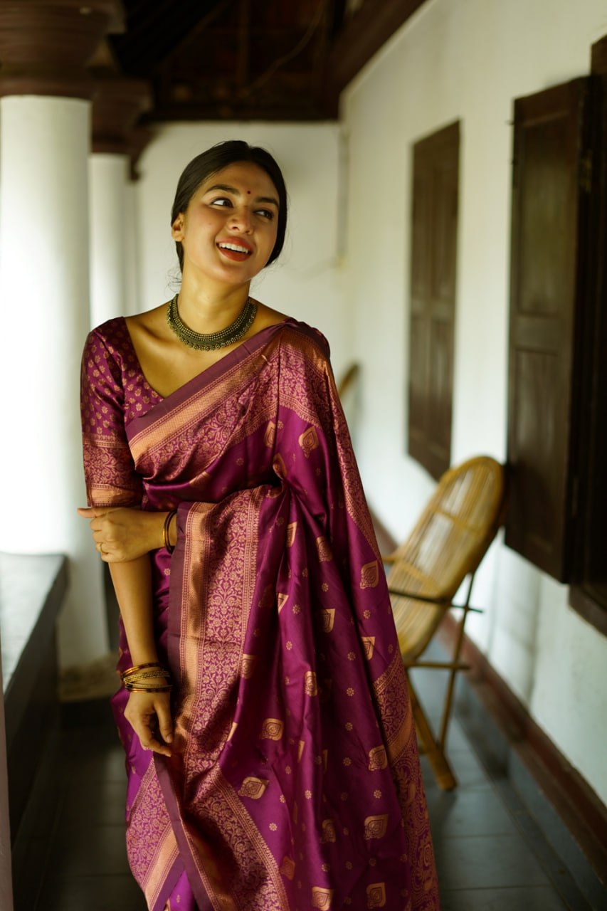 Banarasi Soft Silk Saree with Rich Zari & Jacquard Work