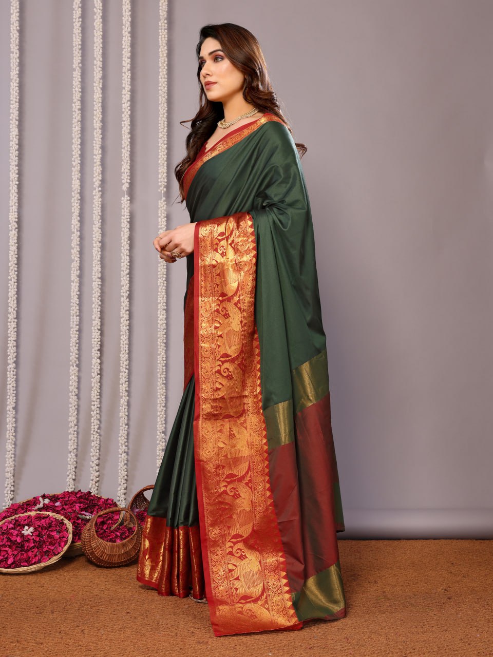 Banarasi Soft Silk Saree with Rich Zari Motifs
