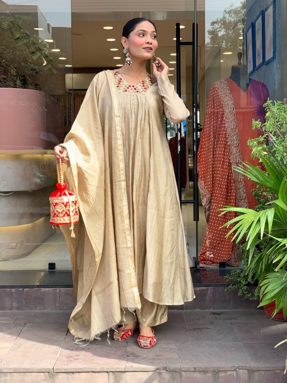 Pure Viscose Chanderi Silk Kurta Set  Elegant Ethnic Wear