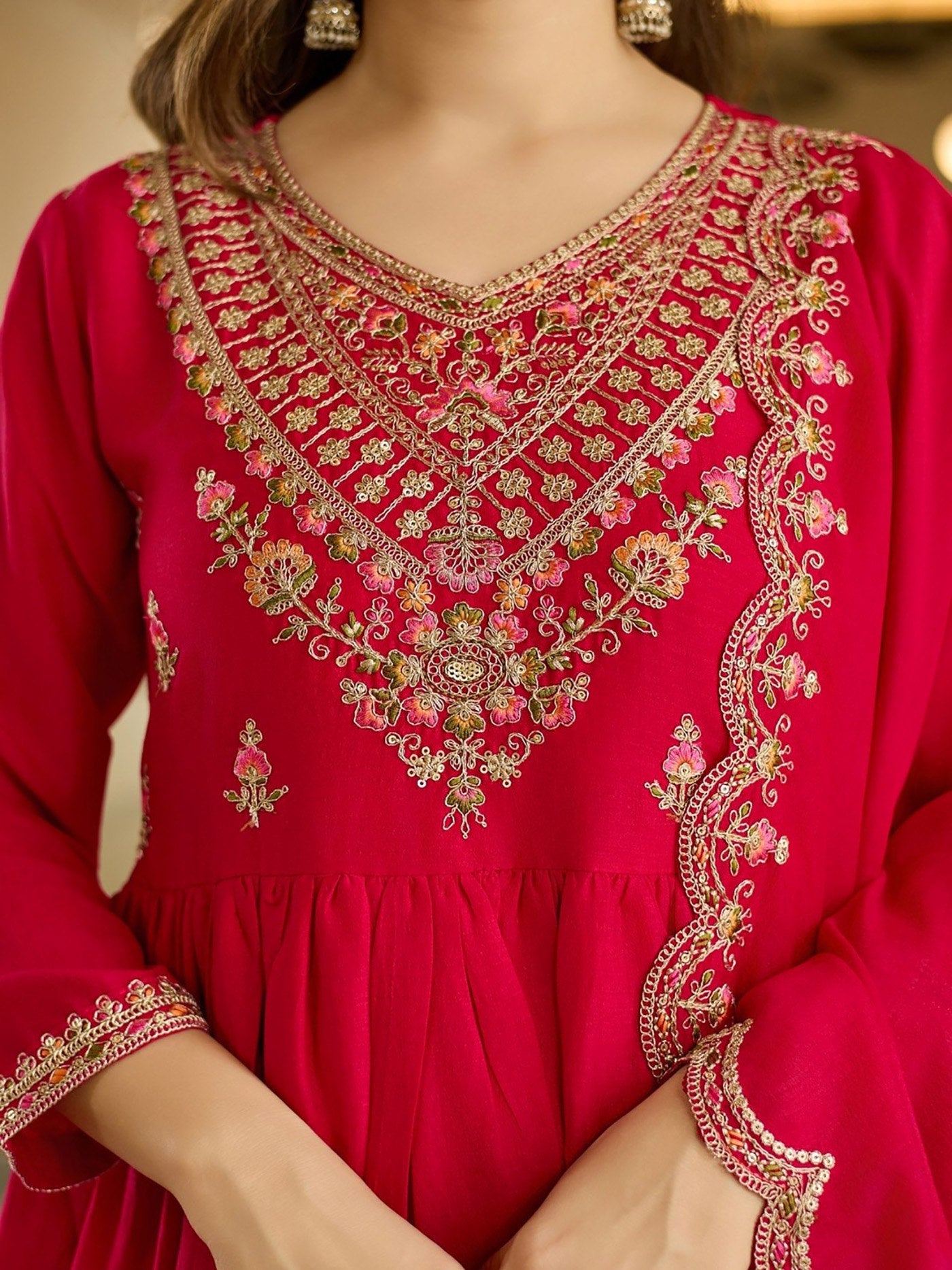 Women’s Vichitra Fabric Sharara Dupatta Set