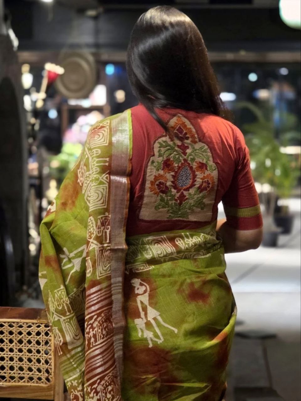 Elegant Soft Linen Saree with Silver Jari Border