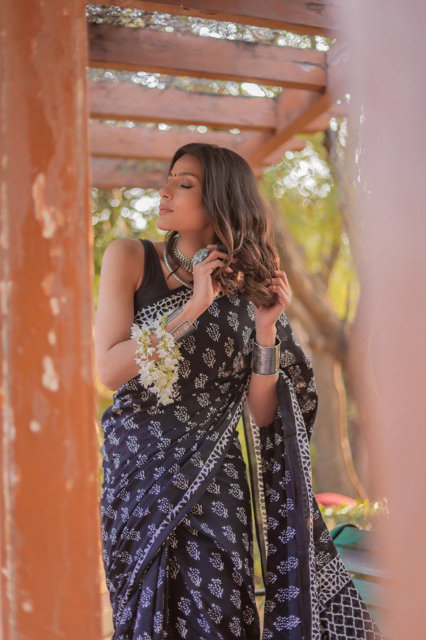 Black Magic Printed Ready Saree