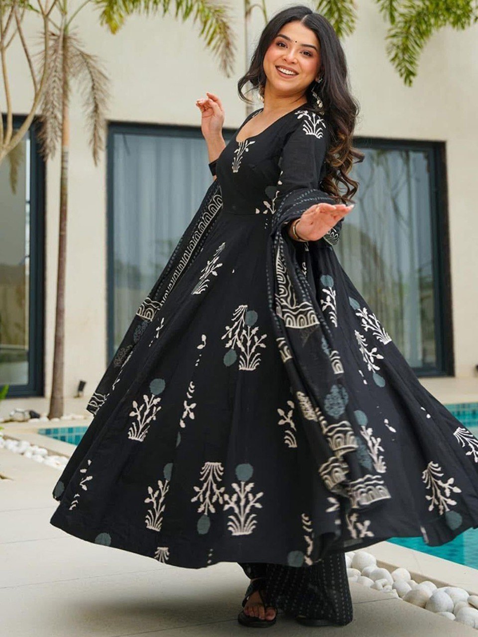Black Serenity Rayon Suit Set