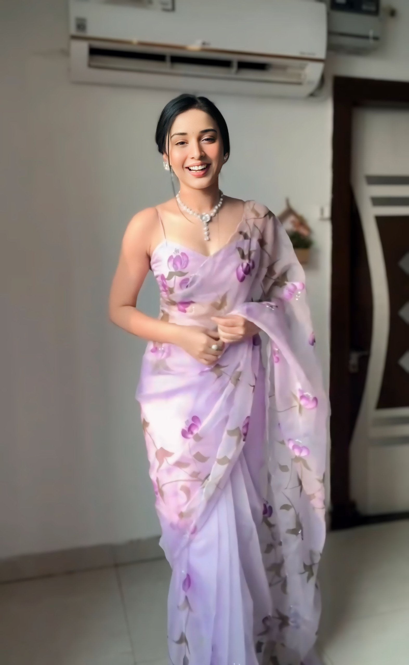 Lavender Dreams Organza Saree