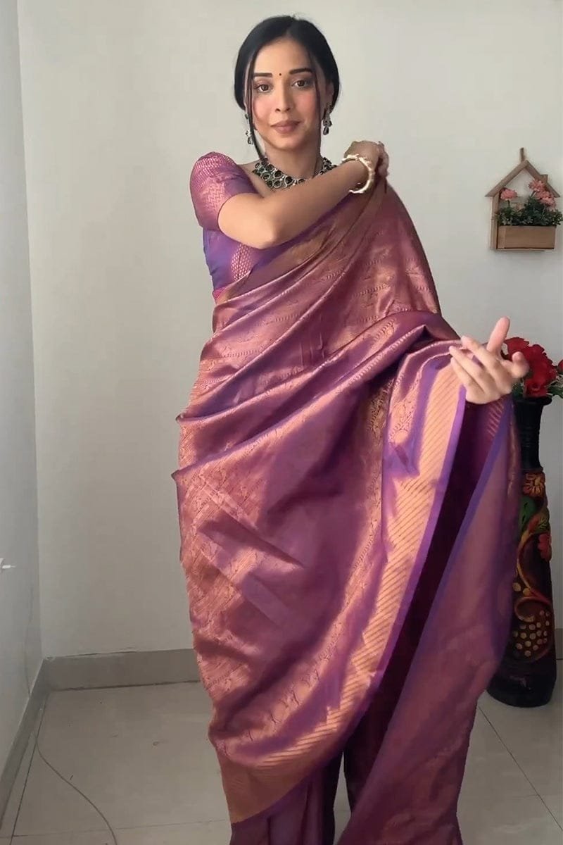 Royal Purple Kanjivaram Silk Handloom Saree