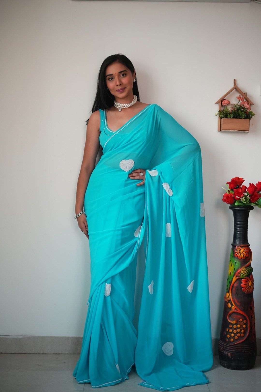 Rama Elegance Georgette Embroidered Saree