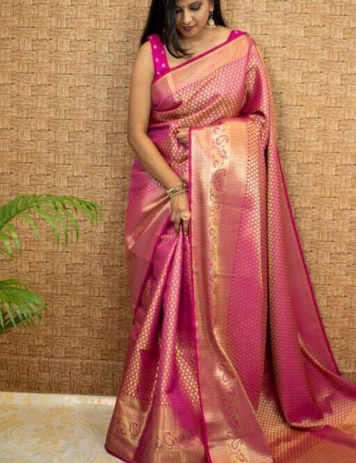 Banarasi Soft Silk Zari Woven Jacquard Saree