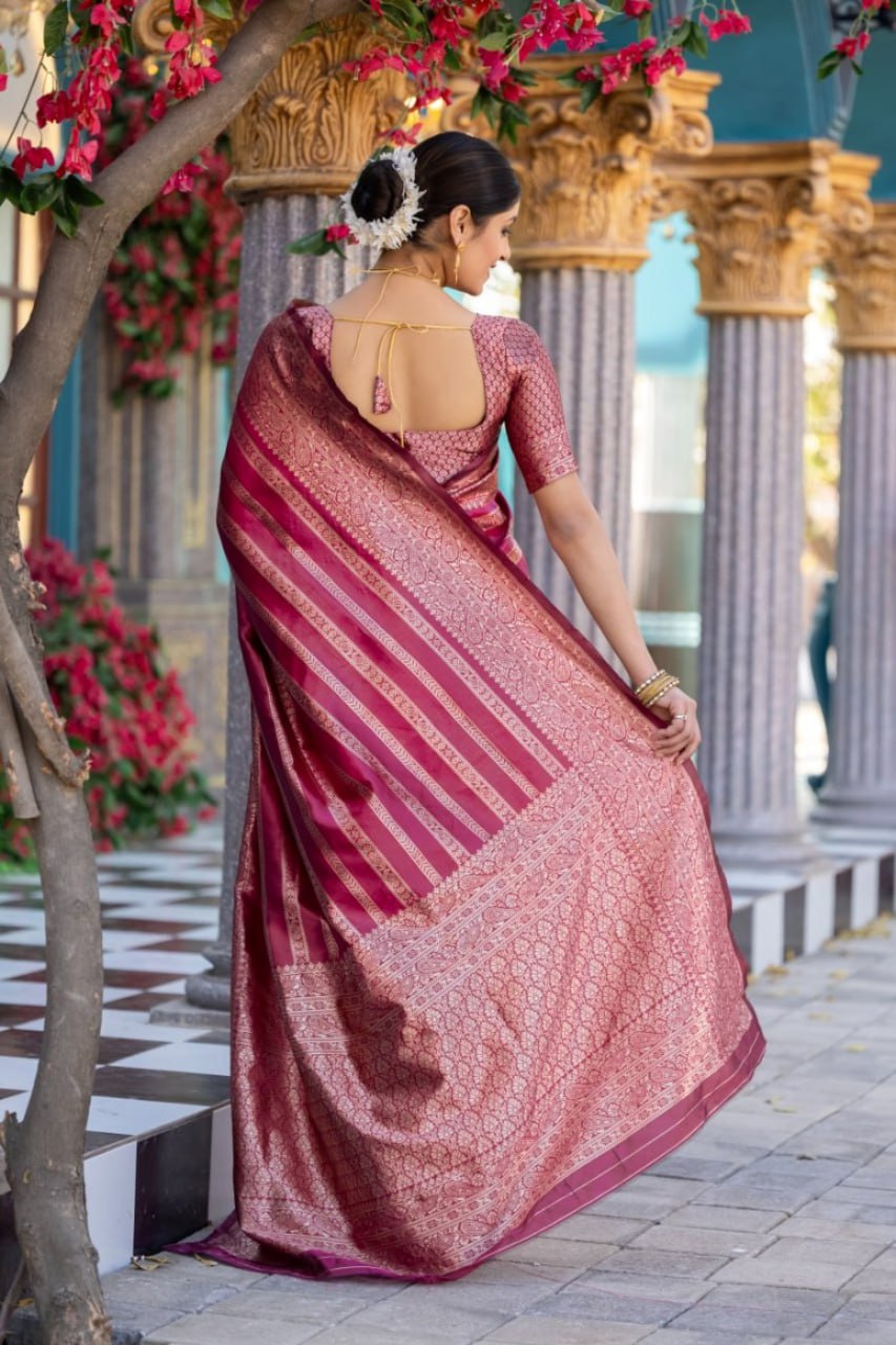 Banarasi Soft Silk Saree with Rich Zari & Jacquard Weave