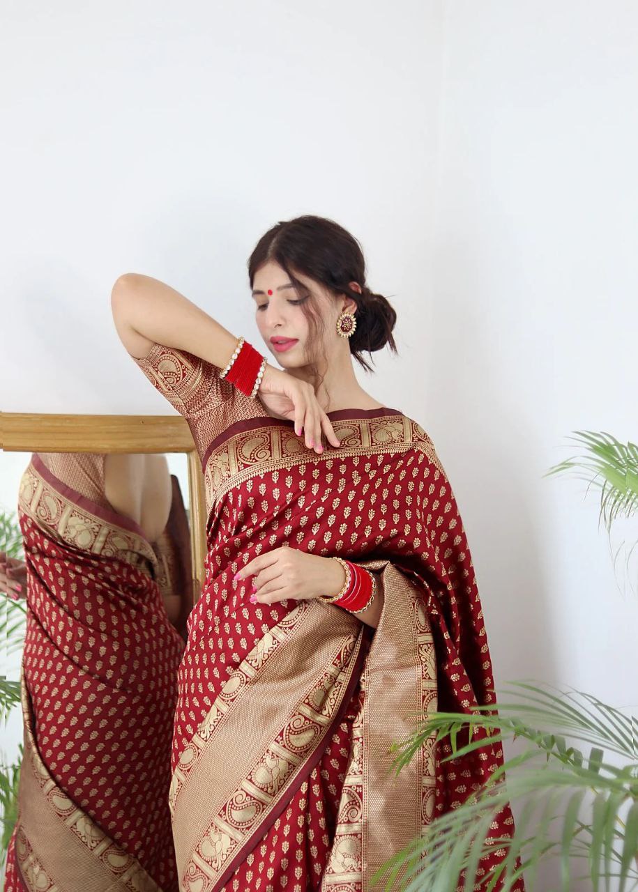 Banarasi Soft Silk Saree with Rich Zari & Jacquard Weave