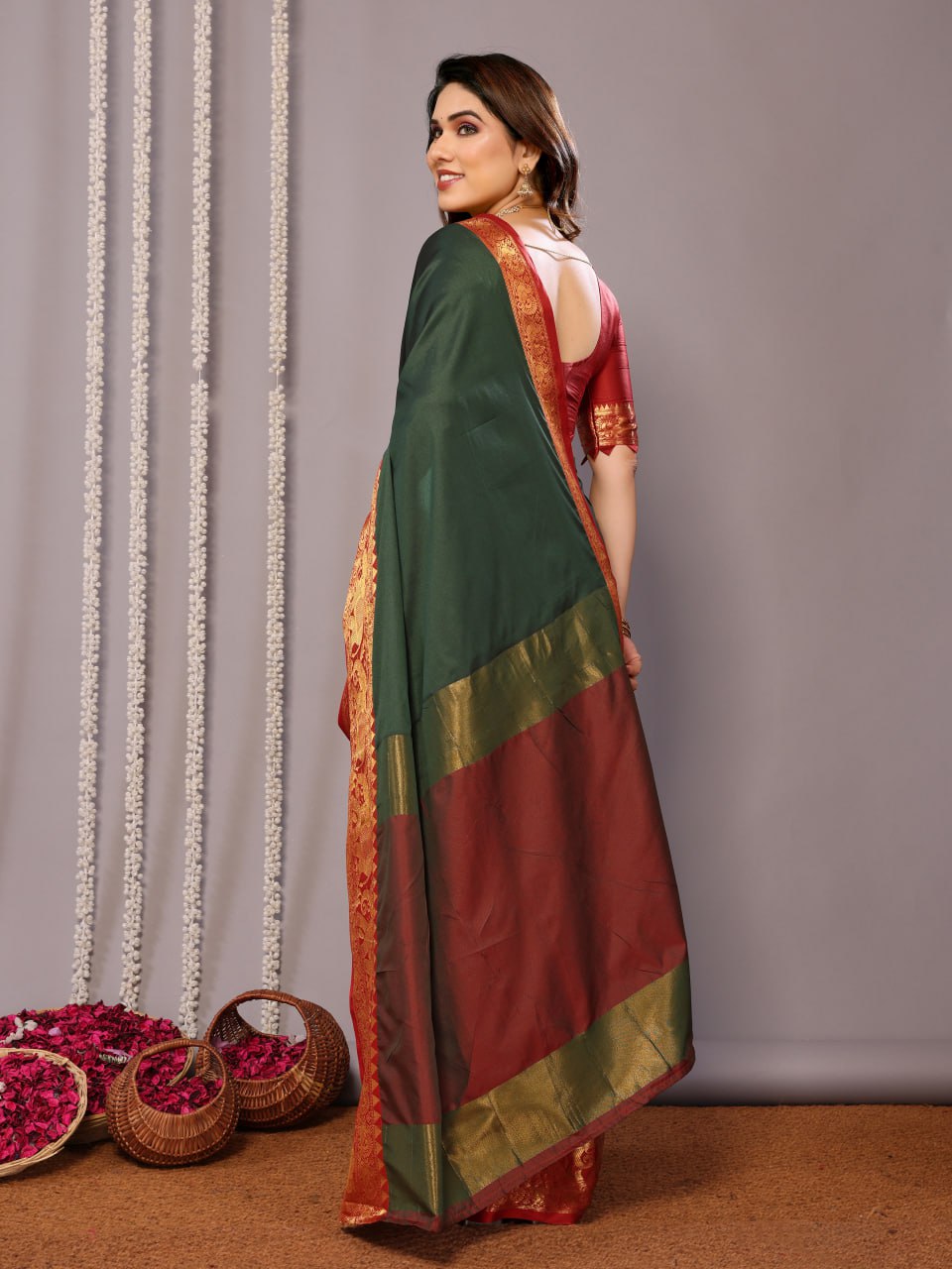 Banarasi Soft Silk Saree with Rich Zari Motifs