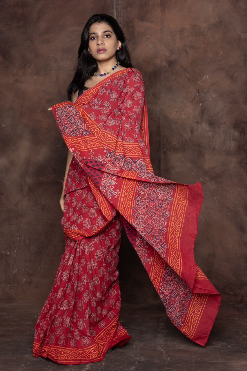 Premium Ready to Wear Mul Cotton Printed Saree with Pocket
