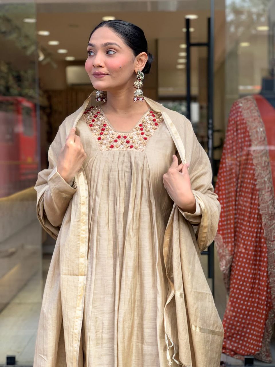 Pure Viscose Chanderi Silk Kurta Set  Elegant Ethnic Wear