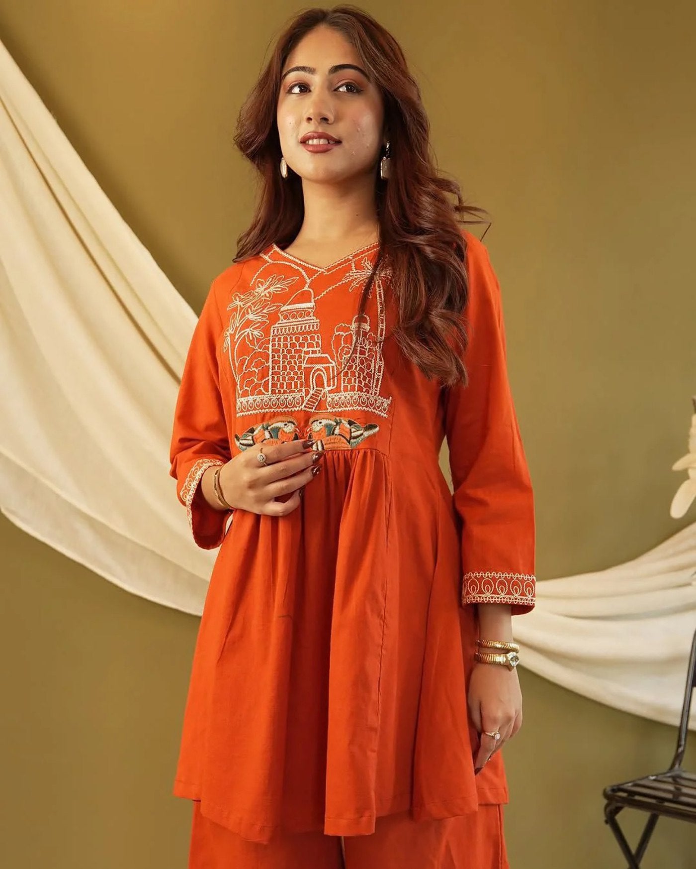 Women’s Crepe Ethnic Co-Ord Set