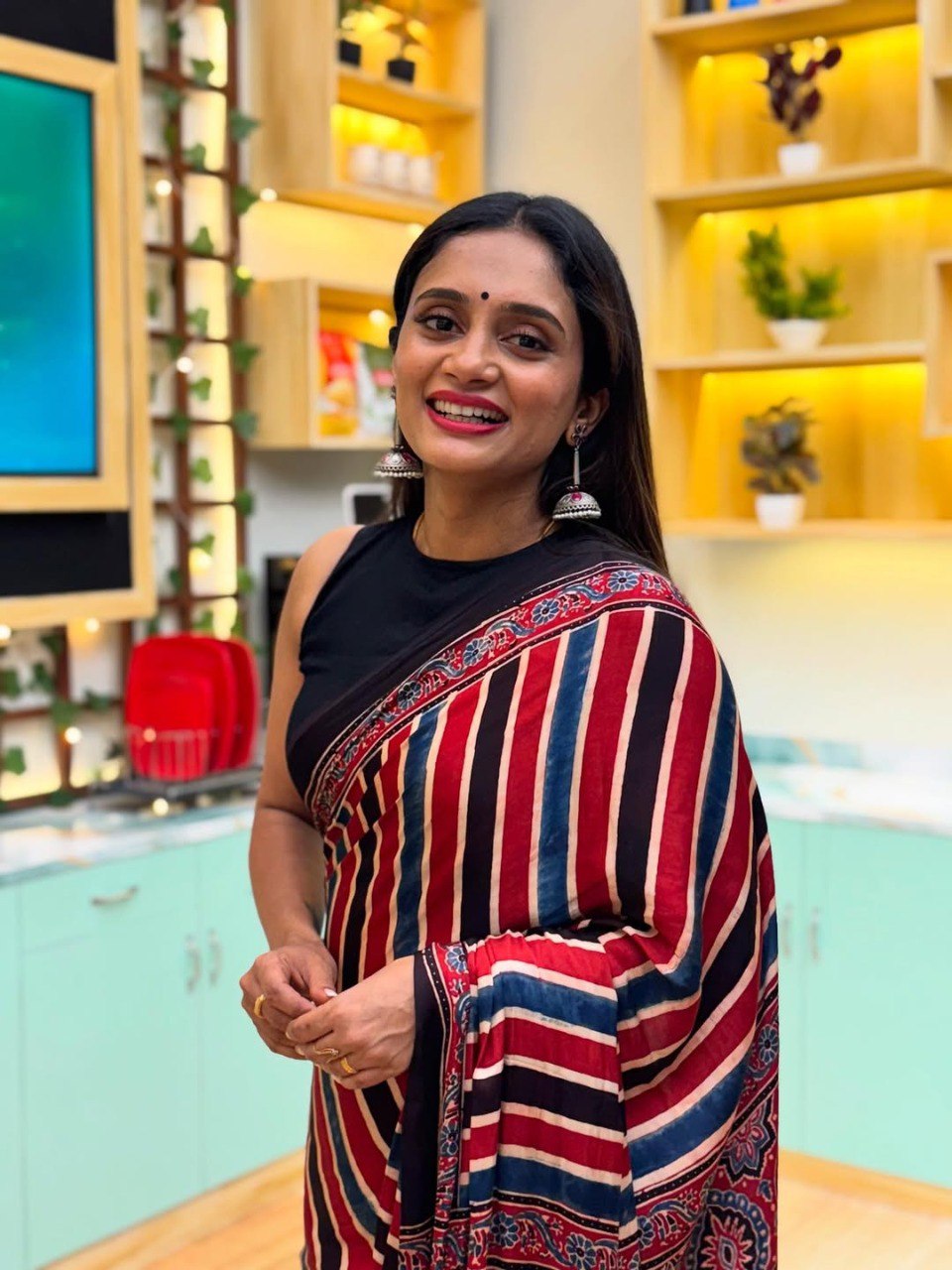 Ready to Wear Crepe Silk Saree with Printed Design
