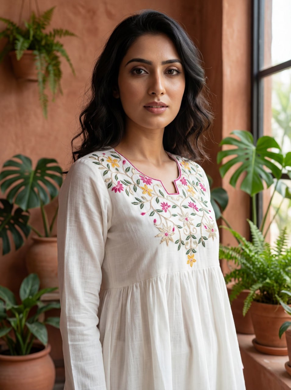 Vichitra Silk Embroidered 2-Piece Suit Set