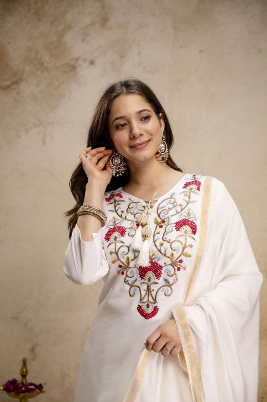 Pure Viscose Chanderi Kurta Set with Bhagalpuri Dupatta
