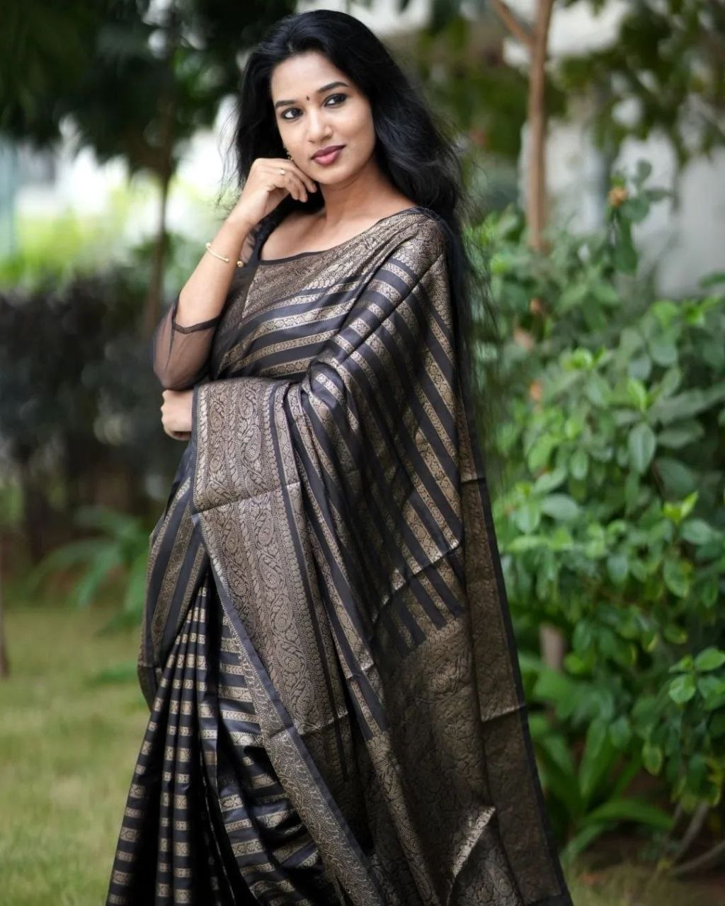 Banarasi Soft Lichi Silk Saree with Rich Pallu & Jacquard Work