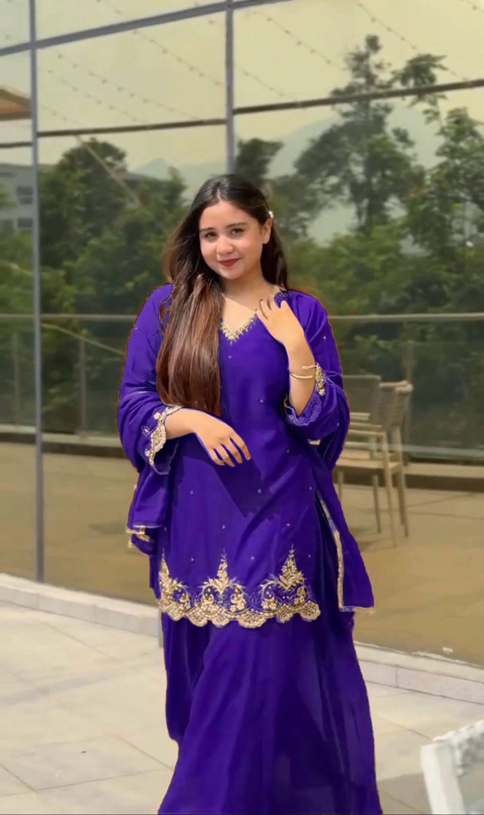 New Designer Party Wear Top Palazzo Set with Fancy Dupatta