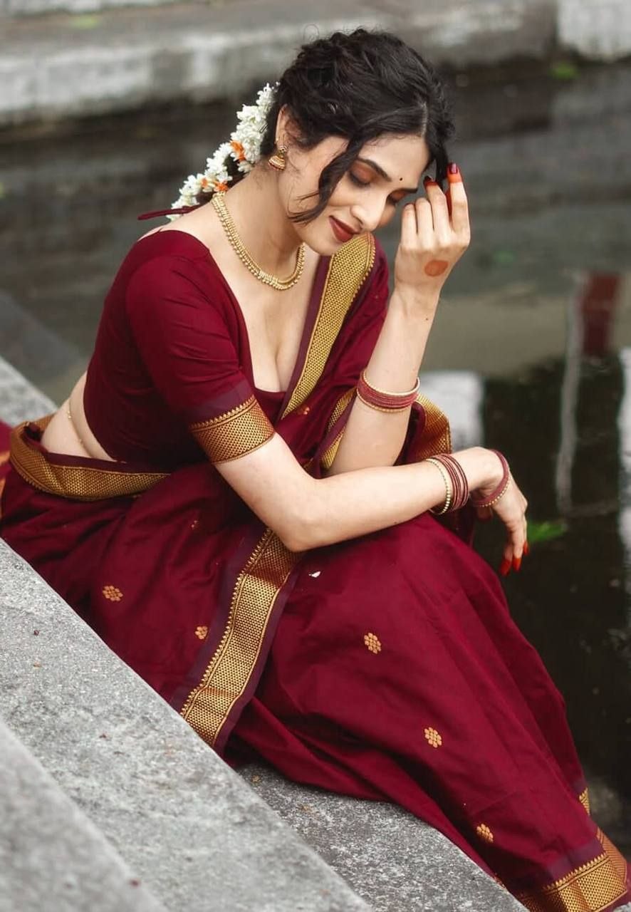 Banarasi Soft Lichi Silk Saree with Rich Pallu & Jacquard Work