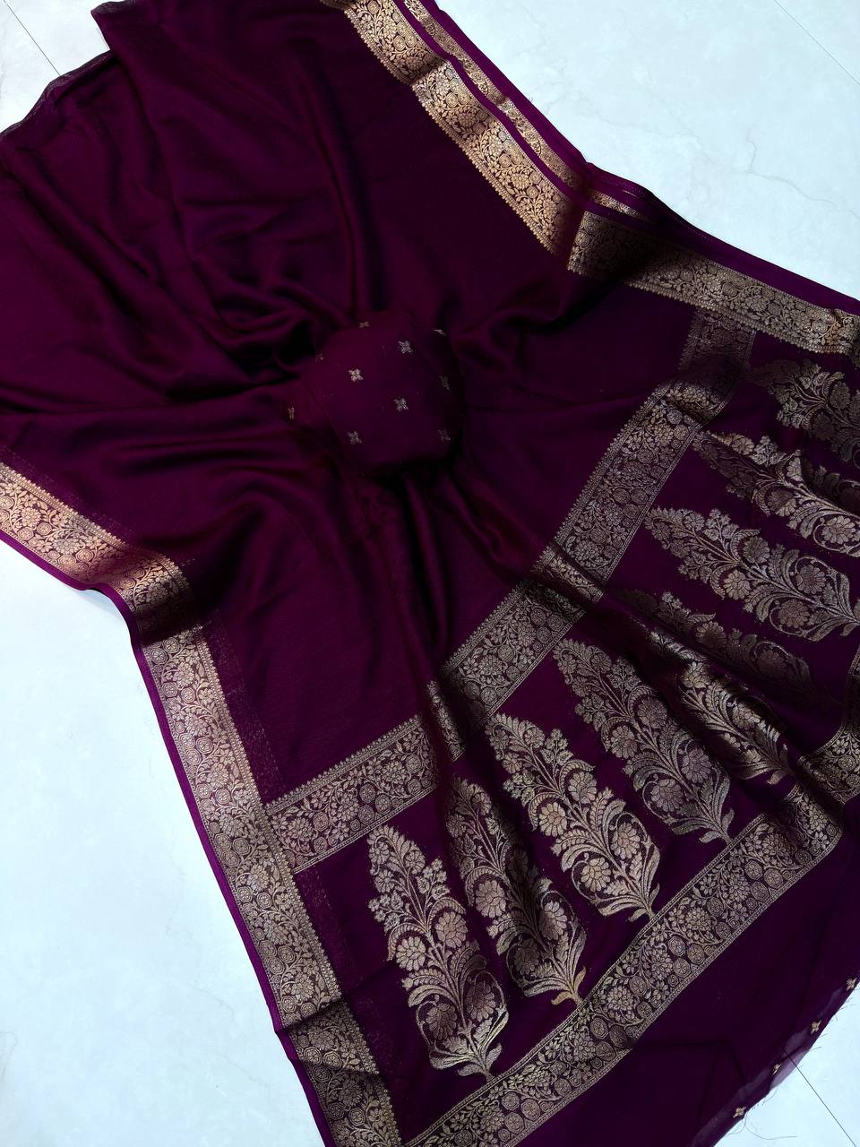 Premium Marshmallow Silk Saree with Jacquard Pallu