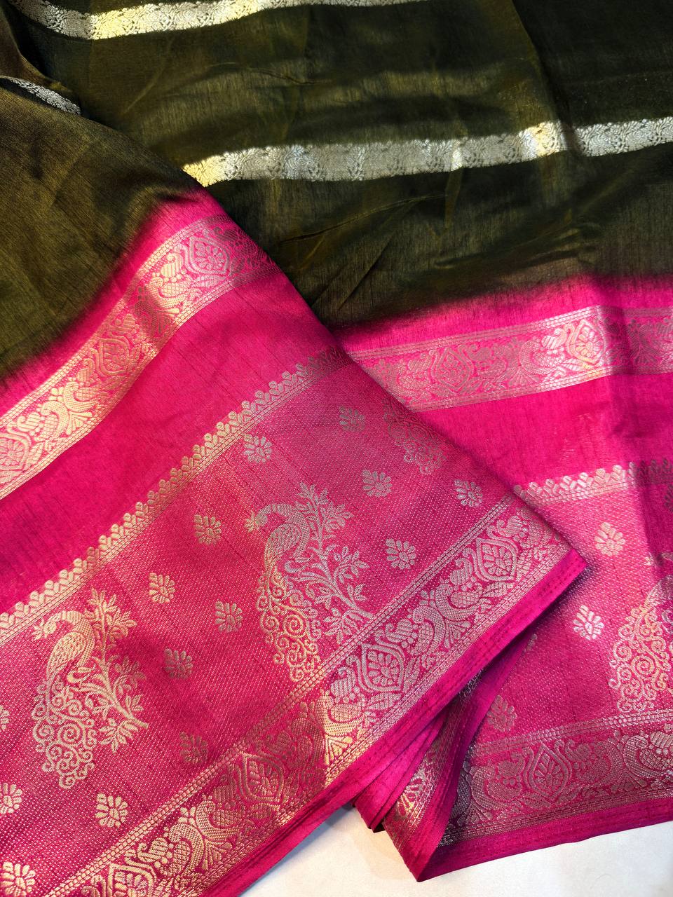 Dola Silk Uniform Saree with 2D Designer Finish