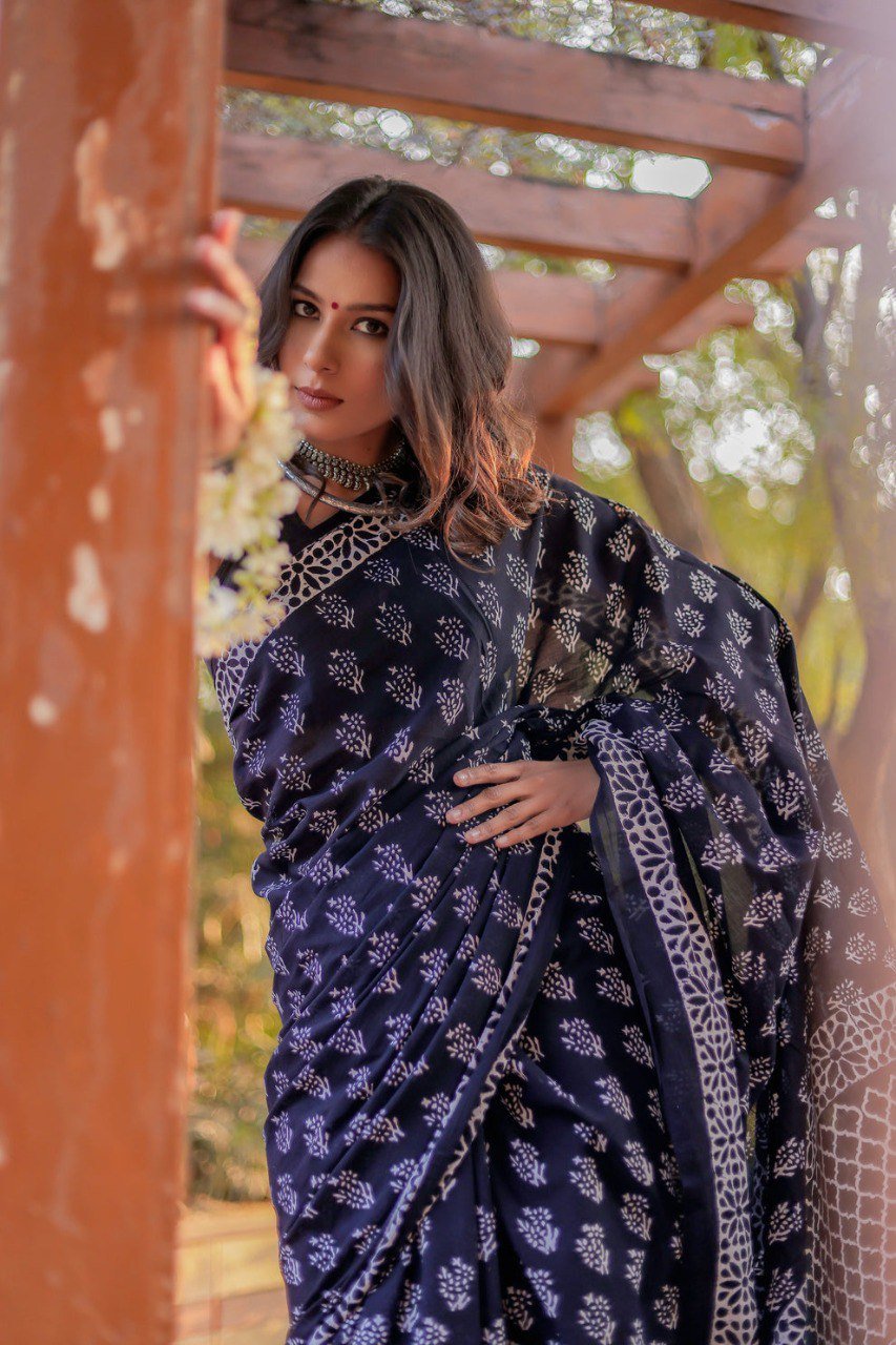 Black Magic Printed Ready Saree