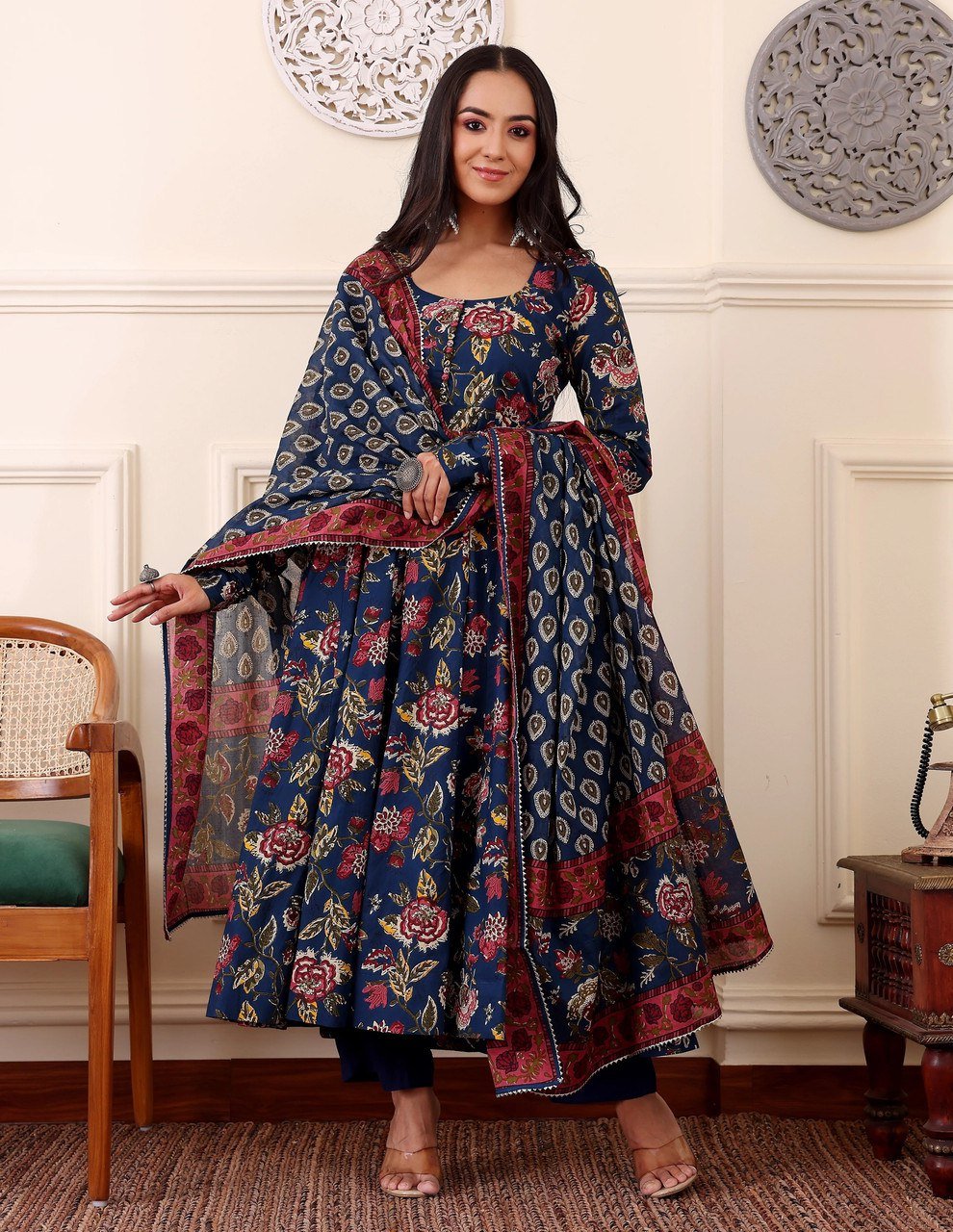 Morpich Charm Rayon Printed Kurti Pant Dupatta Set