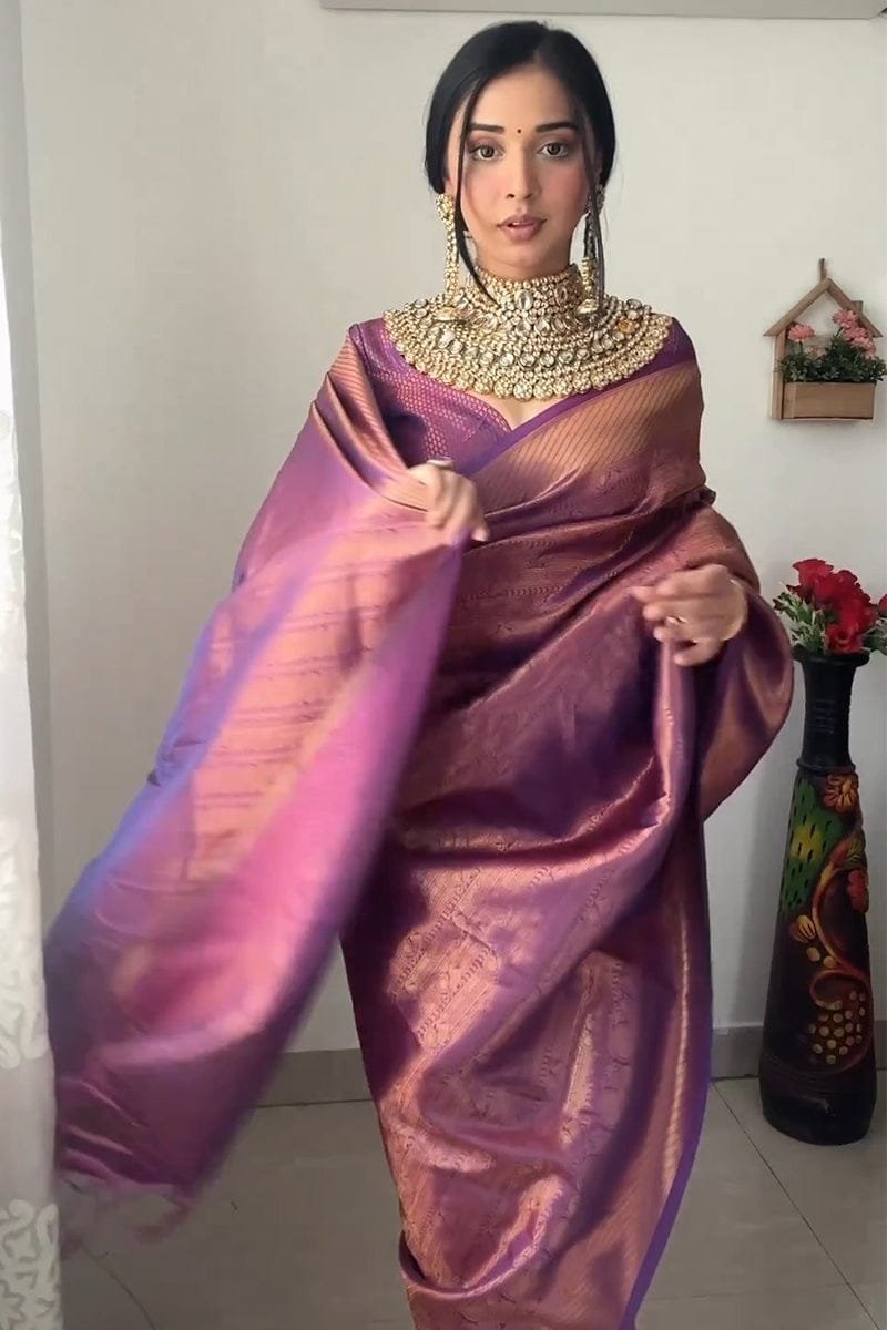 Royal Purple Kanjivaram Silk Handloom Saree