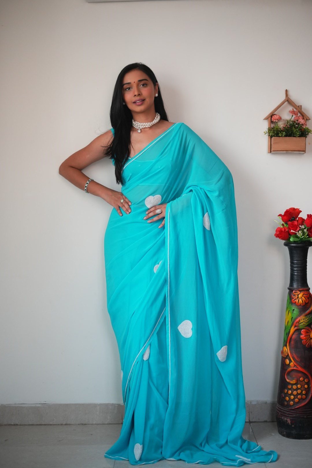 Rama Elegance Georgette Embroidered Saree
