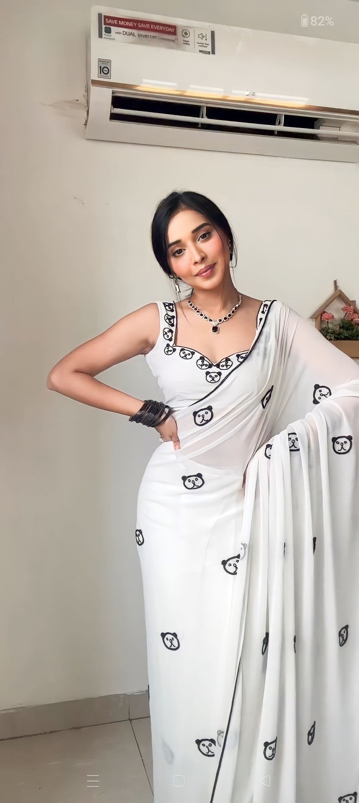 Wine Royale Georgette Embroidered Saree